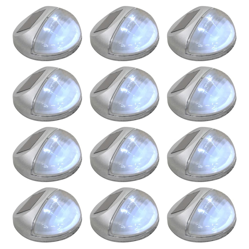 Load image into Gallery viewer, Vidaxl led-wandlampen solar rond zilver 12 st