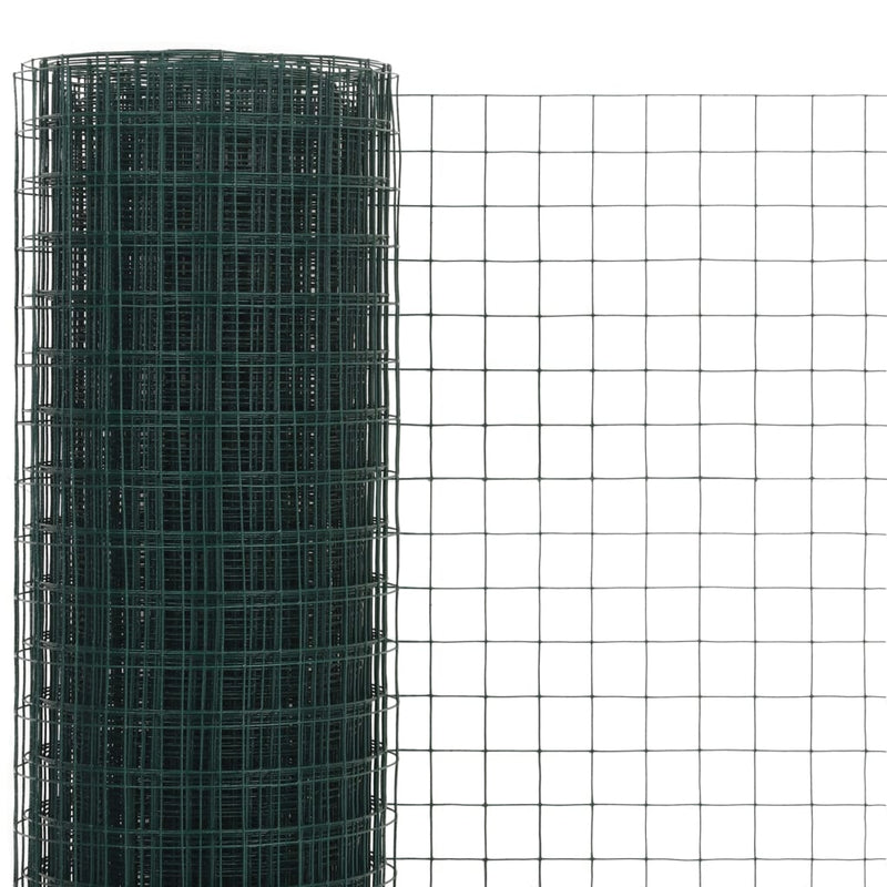 Load image into Gallery viewer, Vidaxl kippengaas 25x1,5 m staal met pvc coating groen