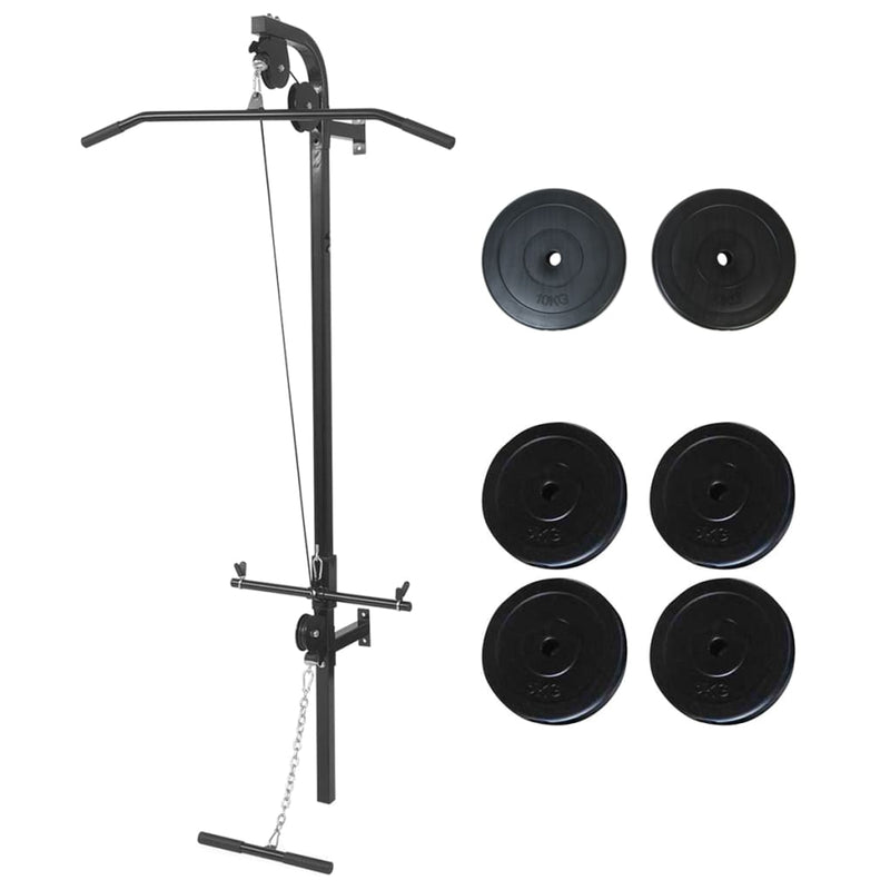 Load image into Gallery viewer, VidaXL Krachttoren voor aan de wand met gewichtsschijven 40 kg