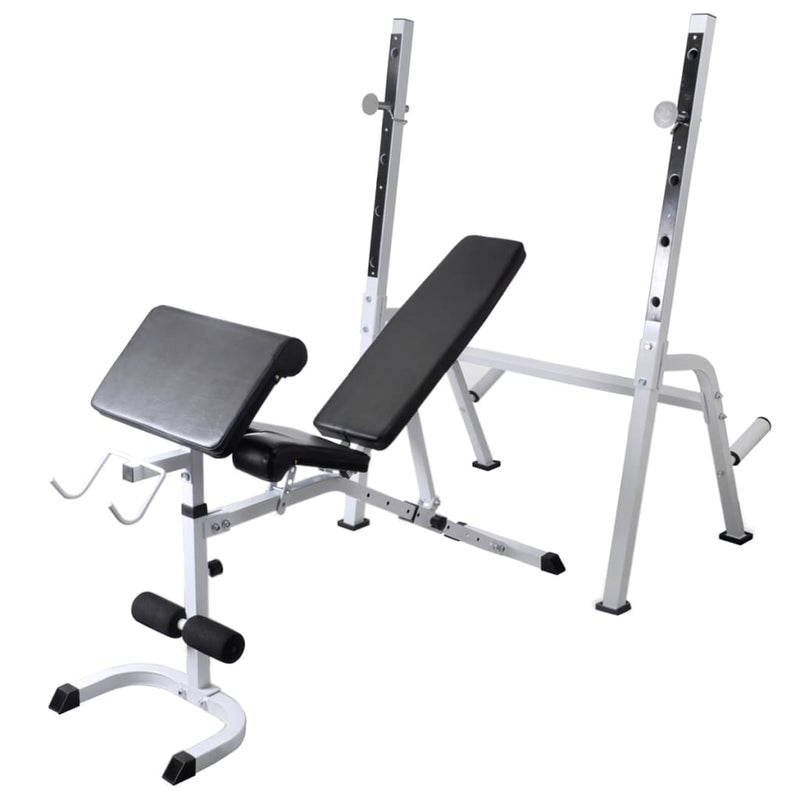 Load image into Gallery viewer, VidaXL Trainingsbank met gewichtenrek en halterset 60,5 kg