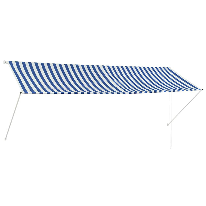 Load image into Gallery viewer, Vidaxl luifel uittrekbaar 350x150 cm blauw en wit