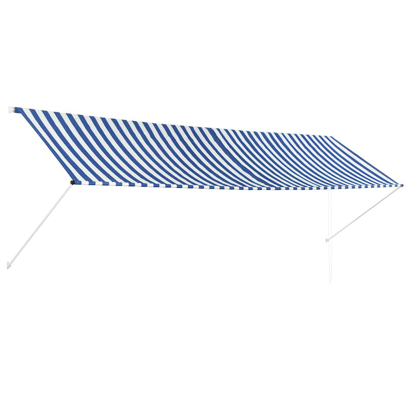 Load image into Gallery viewer, Vidaxl luifel uittrekbaar 400x150 cm blauw en wit