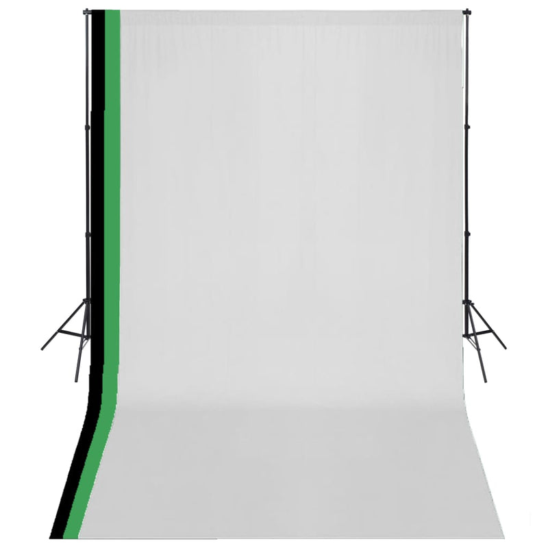 Load image into Gallery viewer, Vidaxl fotostudioset met 3 katoenen achtergronden en frame 3x5 m