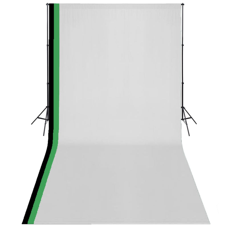 Load image into Gallery viewer, VidaXL Fotostudioset met 3 katoenen achtergronden en frame 3x6 m