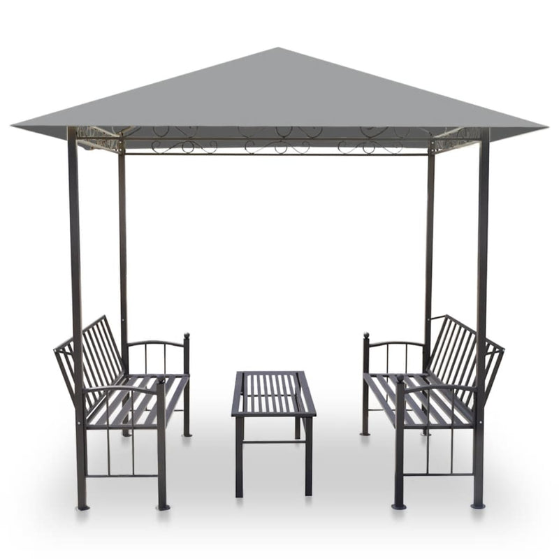 Load image into Gallery viewer, VidaXL Tuinpaviljoen met tafel en bankjes 2,5x1,5x2,4 m antraciet