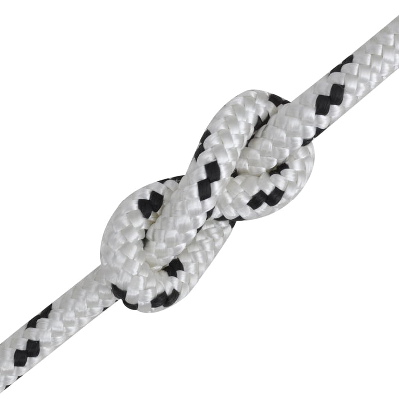 Load image into Gallery viewer, Vidaxl boottouw gevlochten 8 mm 250 m polyester wit