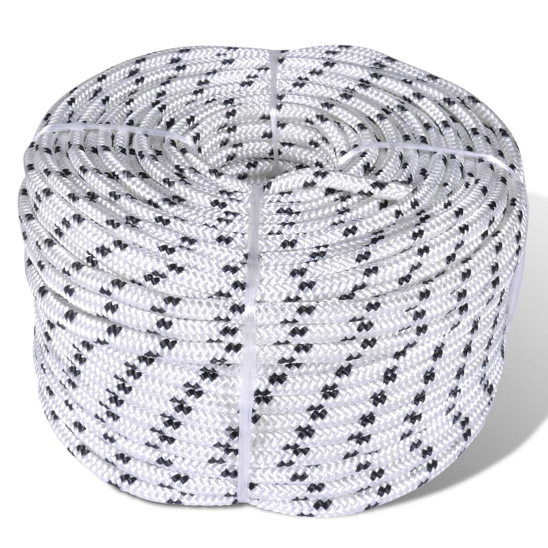 Load image into Gallery viewer, Vidaxl boottouw gevlochten 8 mm 500 m polyester wit