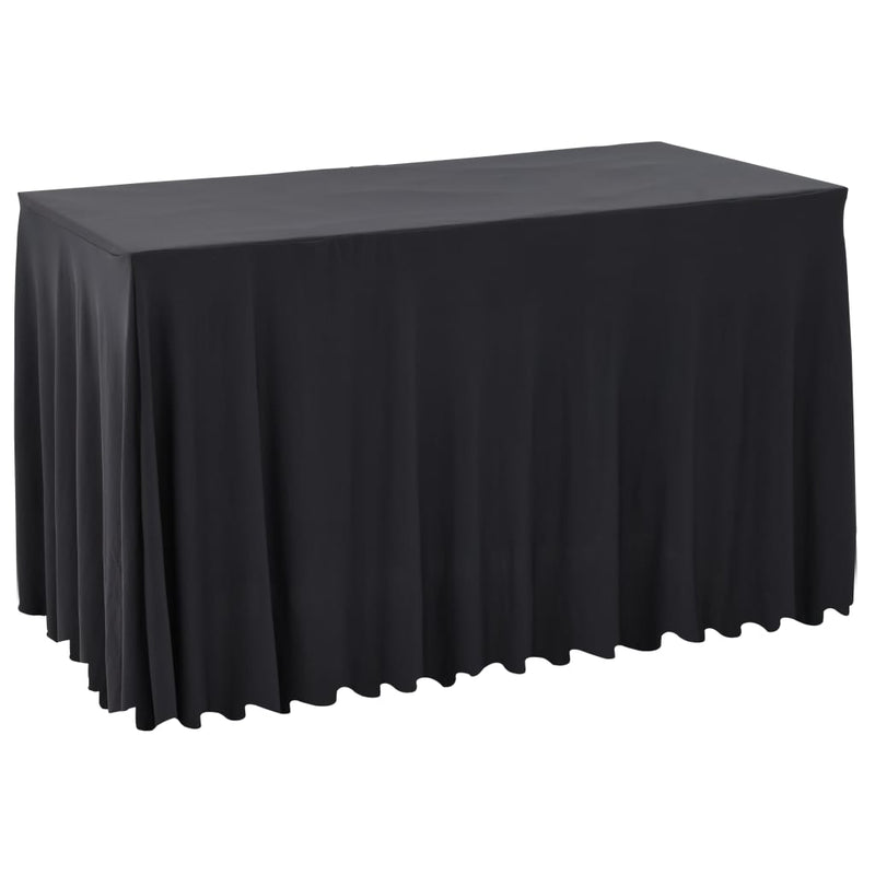 Load image into Gallery viewer, VidaXL Tafelkleden 2 st met rok stretch 243x76x74 cm antracietkleurig