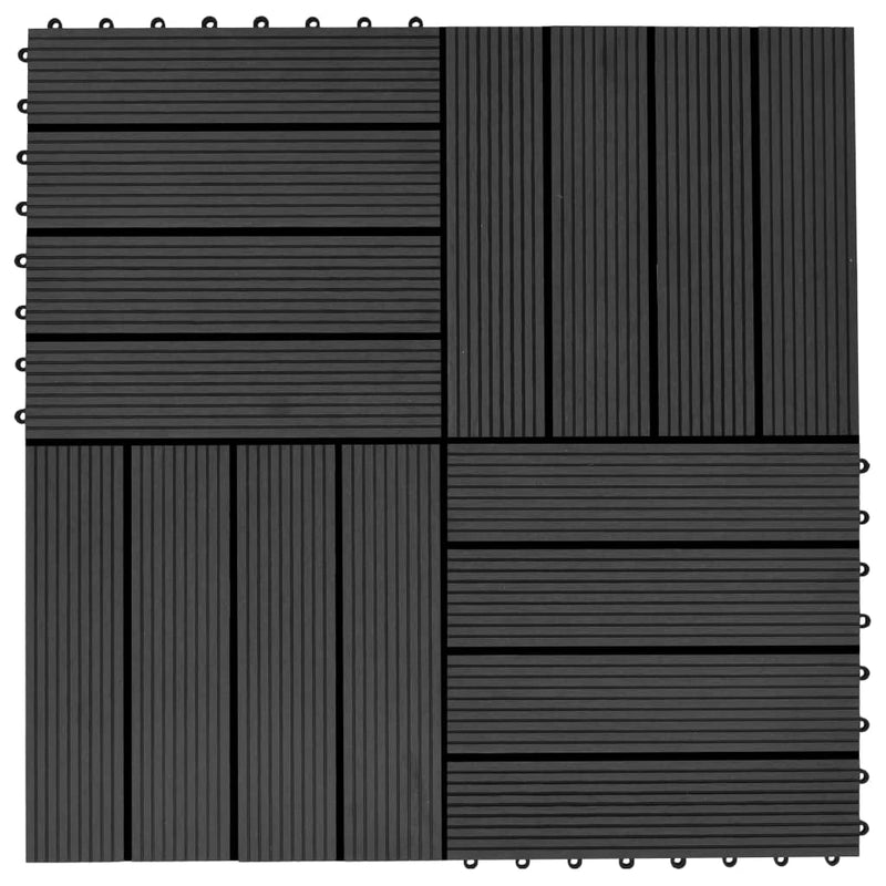 Load image into Gallery viewer, Vidaxl terrastegels 30x30 cm 1 m² hkc zwart 11 st