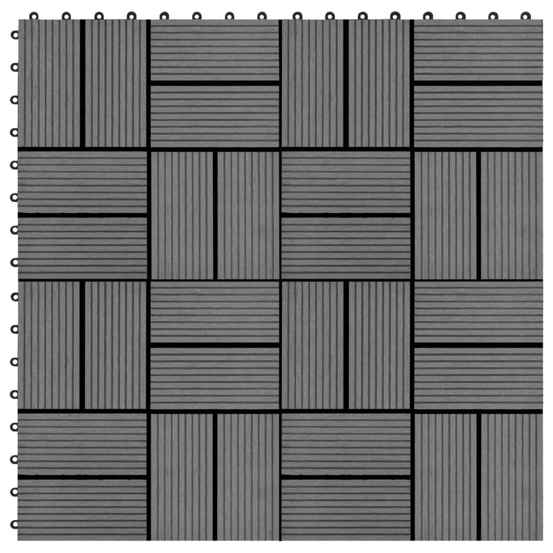 Load image into Gallery viewer, Vidaxl terrastegels 30x30 cm 1 m² hkc grijs 11 st