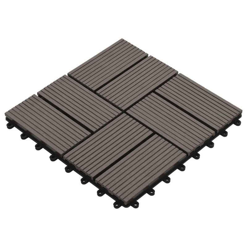 Load image into Gallery viewer, VidaXL Terrastegels 30x30 cm 1 m² HKC donkerbruin 11 st