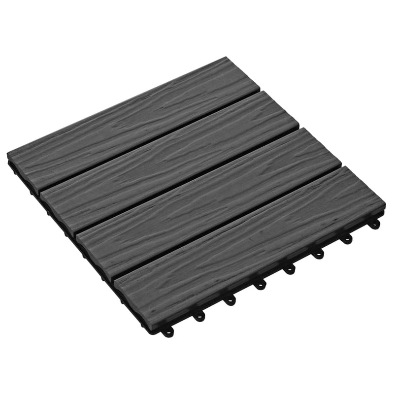 Load image into Gallery viewer, VidaXL Terrastegels diep reliëf 30x30 cm 1 m² HKC zwart 11 st