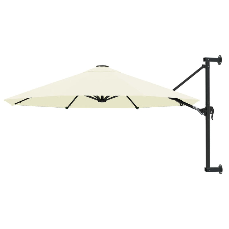 Load image into Gallery viewer, Vidaxl wandparasol met metalen paal 300 cm zandkleurig