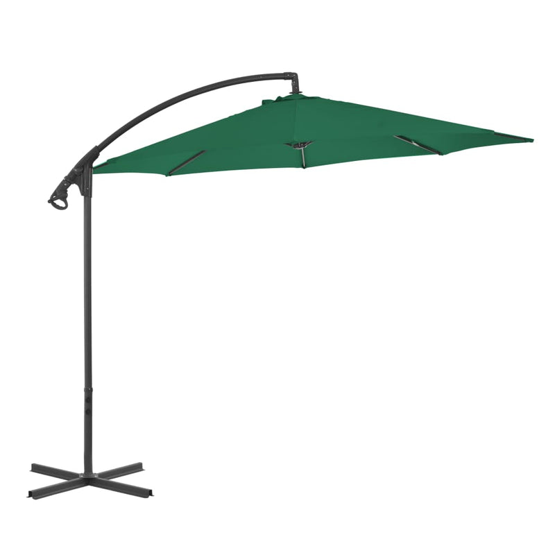Afbeelding laden in galerijviewer, VidaXL Zweefparasol met stalen paal 300 cm groen