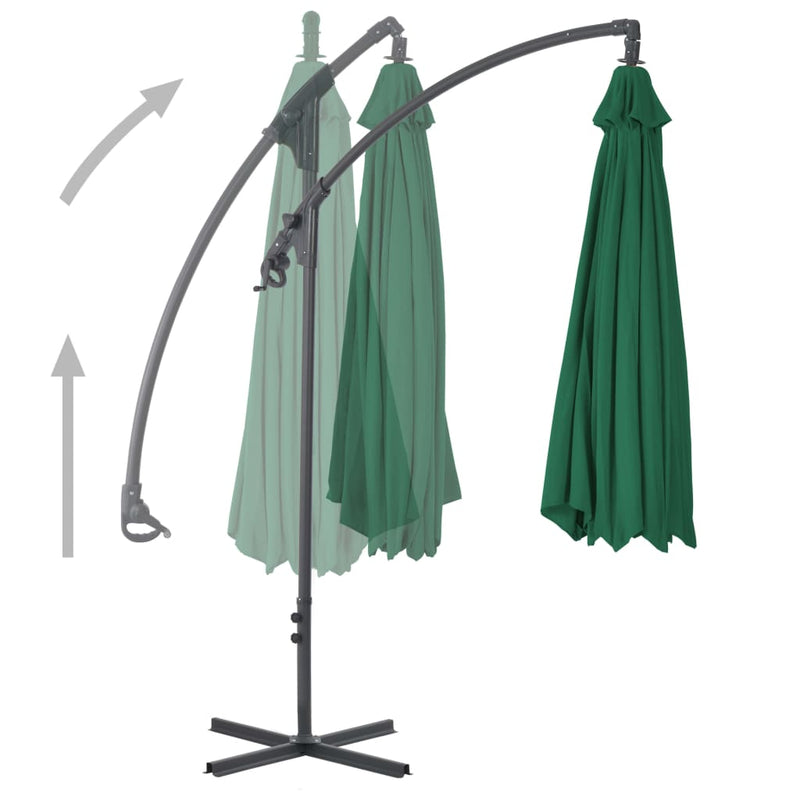 Afbeelding laden in galerijviewer, VidaXL Zweefparasol met stalen paal 300 cm groen