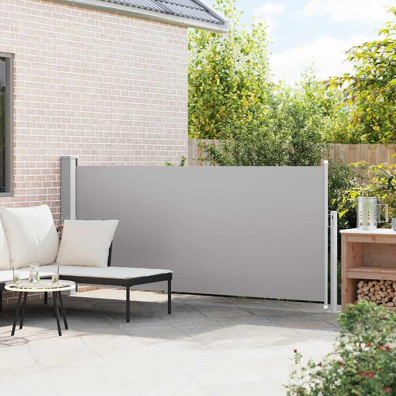 Load image into Gallery viewer, Vidaxl windscherm uittrekbaar 140x300 cm grijs