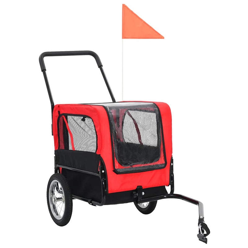 Load image into Gallery viewer, Vidaxl huisdierenfietskar en joggingbuggy 2-in-1 rood en zwart