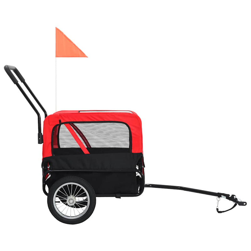 Load image into Gallery viewer, Vidaxl huisdierenfietskar en joggingbuggy 2-in-1 rood en zwart