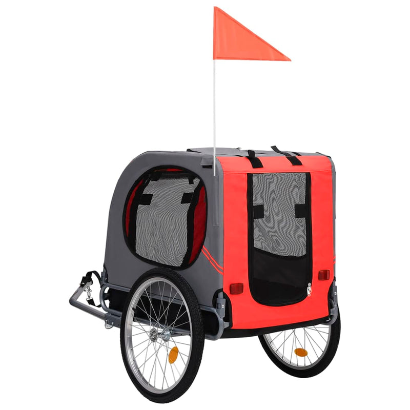 Load image into Gallery viewer, VidaXL Hondenfietstrailer rood en zwart