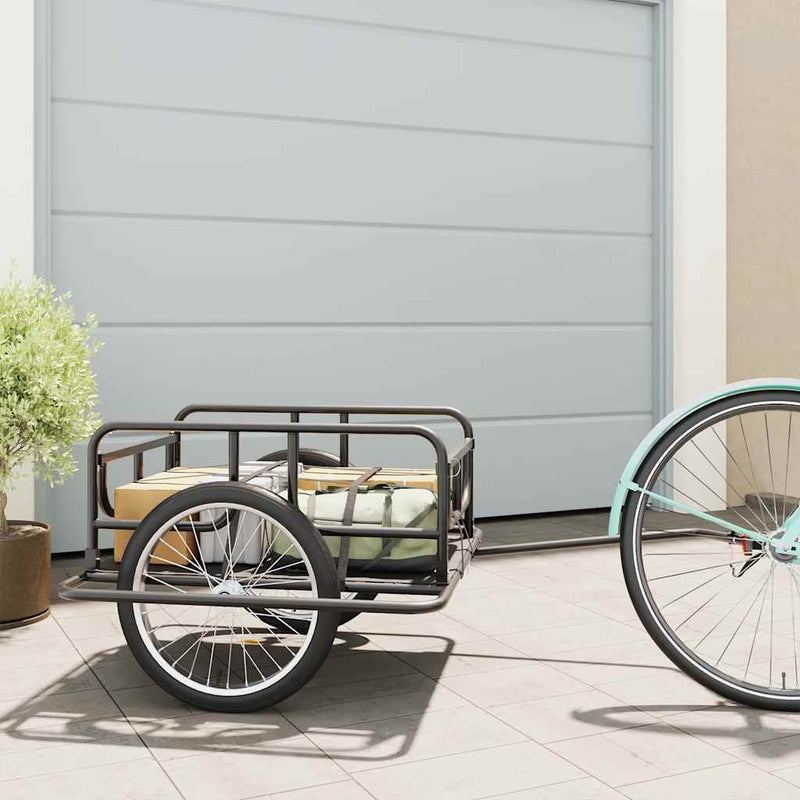 Load image into Gallery viewer, Vidaxl fietstrailer 130x73x48,5 cm staal zwart