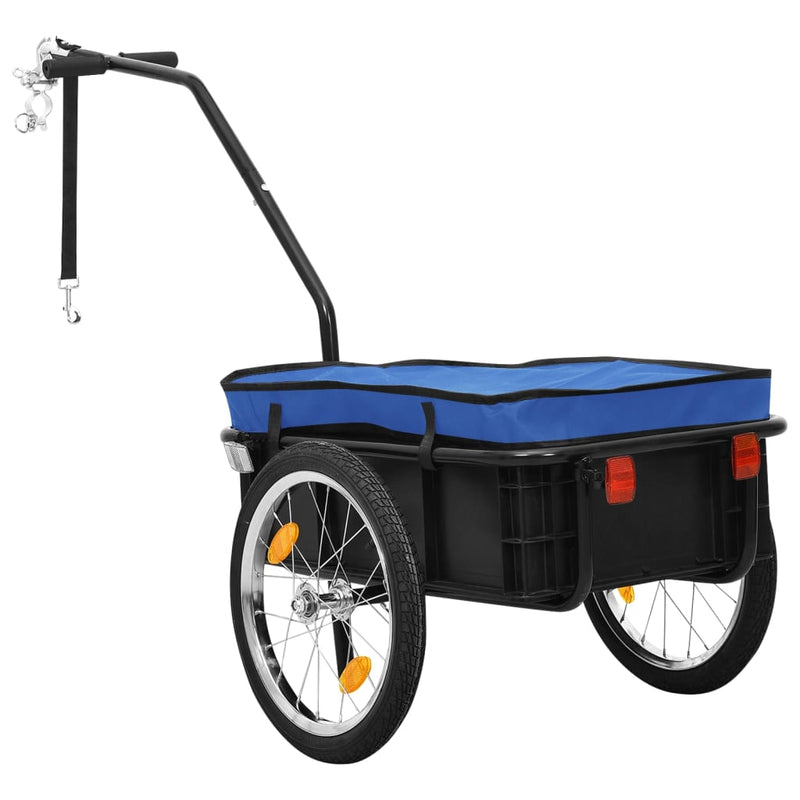 Load image into Gallery viewer, Vidaxl fietstrailer trekwagen 155x60x83 cm staal blauw