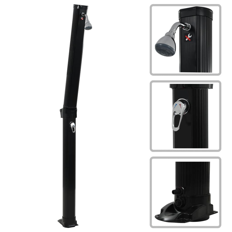 Load image into Gallery viewer, Vidaxl solardouche inklapbaar 23 l 214 cm zwart