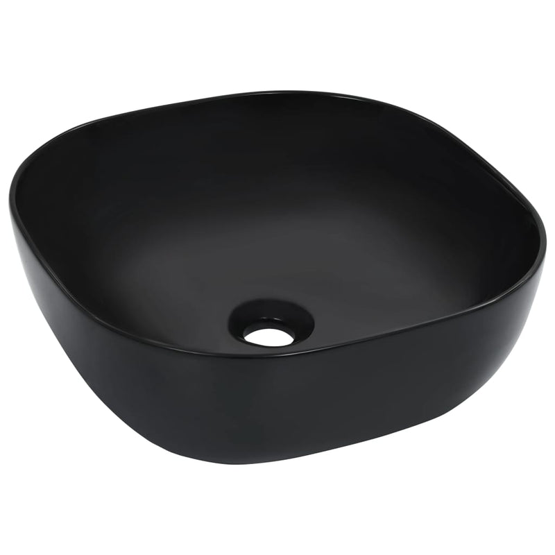 Load image into Gallery viewer, Vidaxl wastafel 42,5x42,5x14,5 cm keramiek zwart