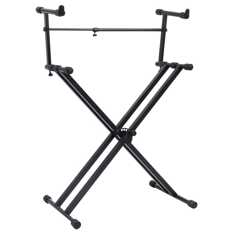 Laden Sie das Bild in Galerie -Viewer, Vidaxl keyboardstandaard x-frame dubbel versterkt zwart