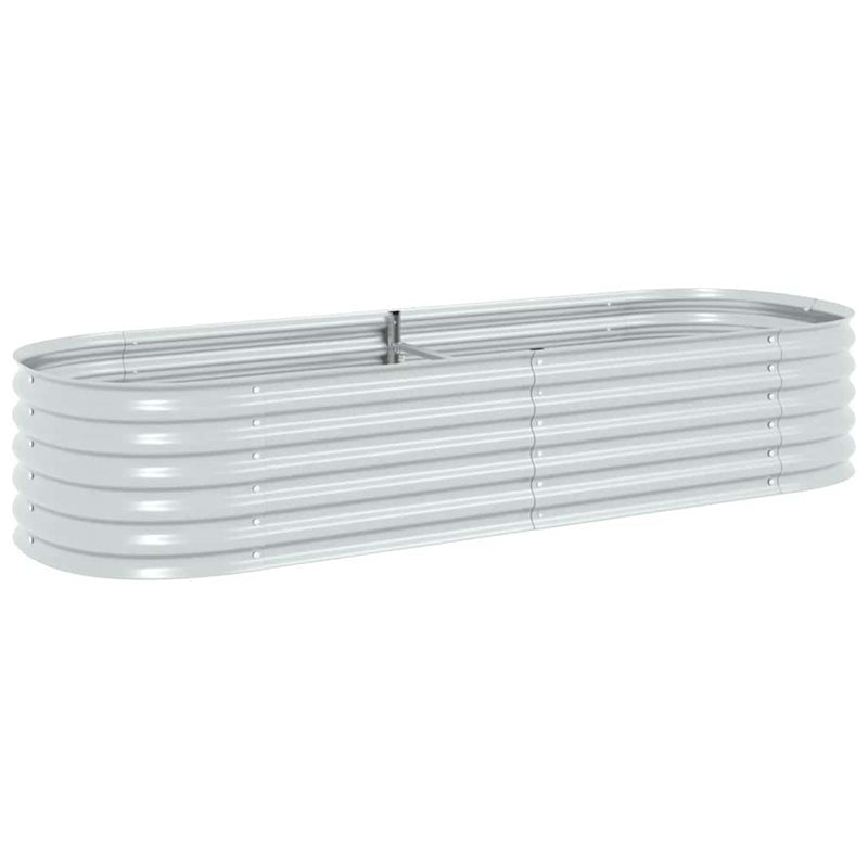 Load image into Gallery viewer, Vidaxl plantenbak verhoogd 240x80x44 cm gegalvaniseerd staal zilver