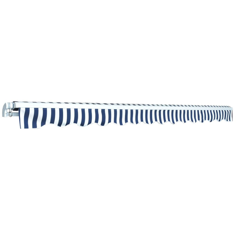 Load image into Gallery viewer, VidaXL Luifel handmatig uittrekbaar 450 cm blauw wit