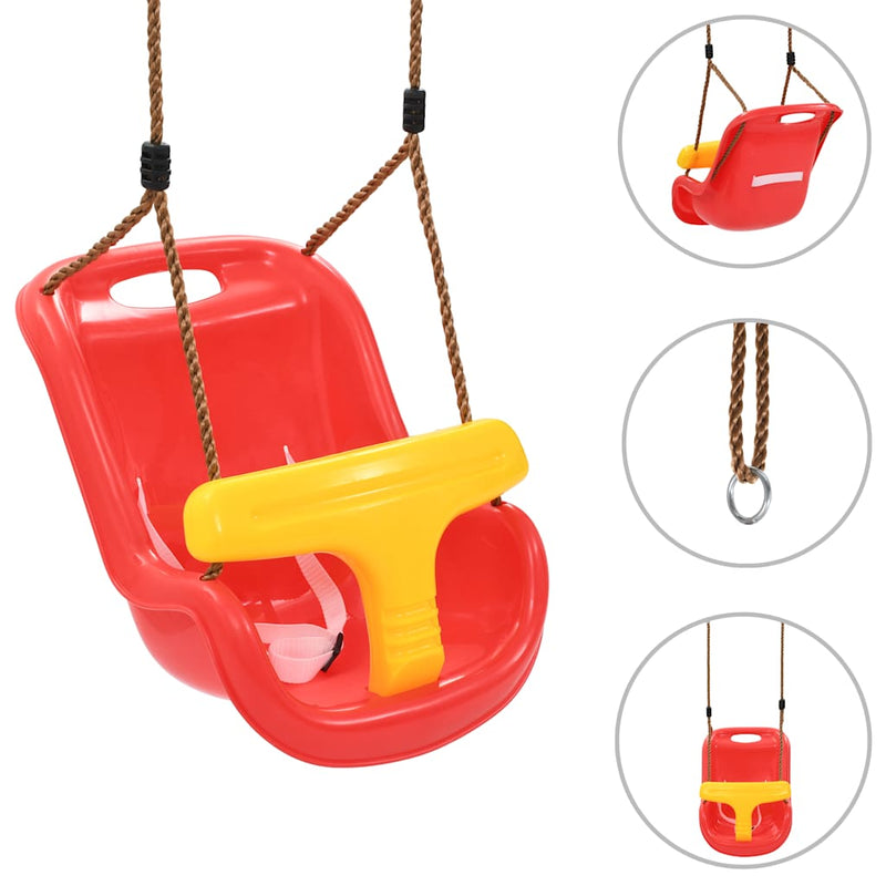 Load image into Gallery viewer, Vidaxl babyschommel met veiligheidsgordel pp rood