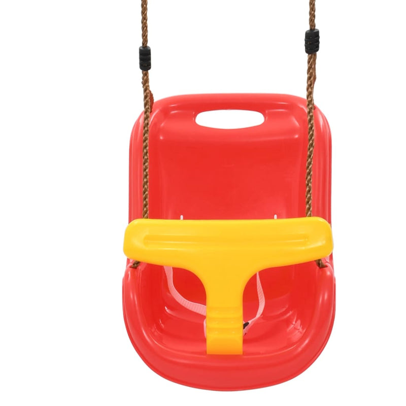 Load image into Gallery viewer, VidaXL Babyschommels 2 st met veiligheidsgordel PP rood