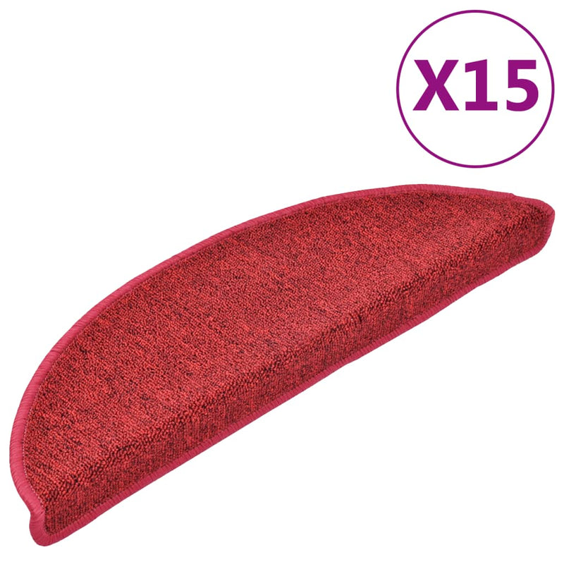 Load image into Gallery viewer, Vidaxl trapmatten 15 st 56x17x3 cm röd halfrond