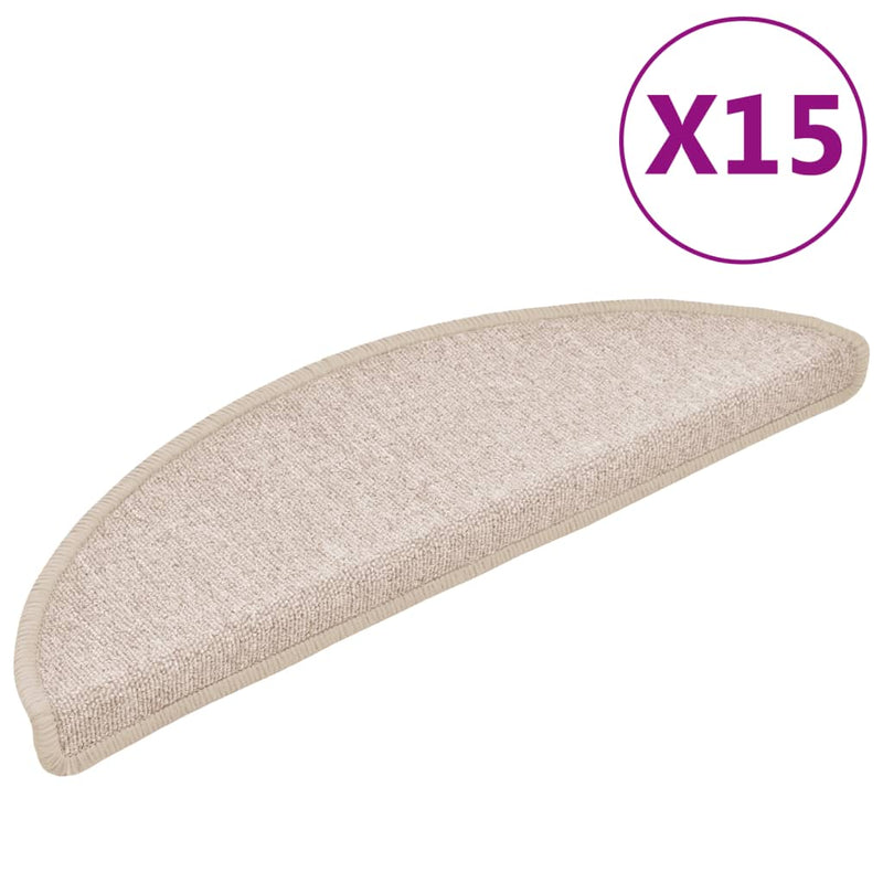 Load image into Gallery viewer, Vidaxl trapmatten 15 st 56x17x3 cm taupe halfrond
