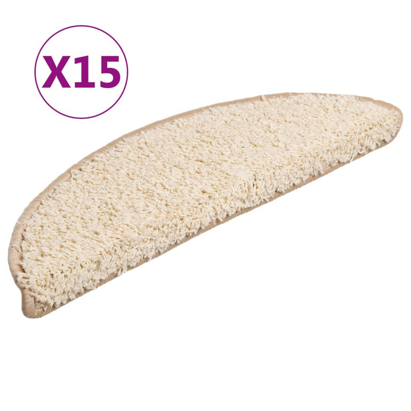 Load image into Gallery viewer, Vidaxl trapmatten 15 st 56x17x3 cm crème halfrond
