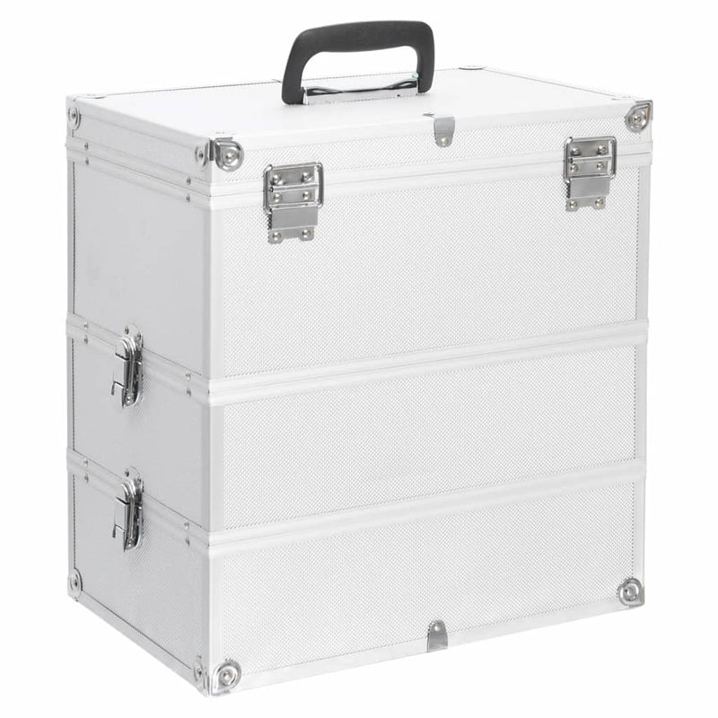 Load image into Gallery viewer, Vidaxl make-up koffer 37x24x40 cm aluminium zilverkleurig