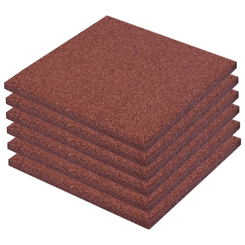 Load image into Gallery viewer, Vidaxl valtegel 6 st 50x50x3 cm rubber rood