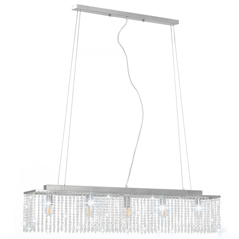 Load image into Gallery viewer, Vidaxl plafondlamp met kristallen kralen 104 cm zilverkleurig