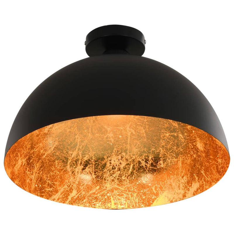 Load image into Gallery viewer, Vidaxl plafondlampen 2 st halfrond e27 zwart en goudkleurig