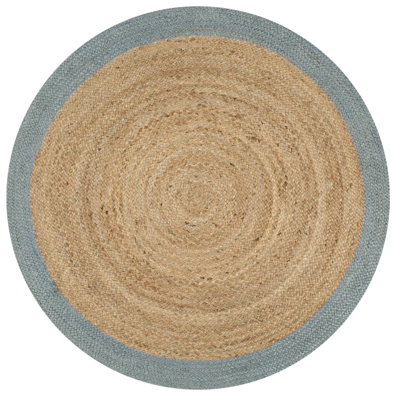 Load image into Gallery viewer, Vidaxl vloerkleed handgemaakt met olijfgroene rand 90 cm jute