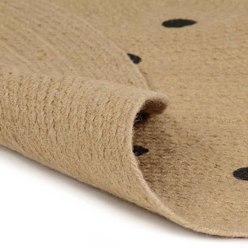 Load image into Gallery viewer, Vidaxl vloerkleed handgemaakt met print polkadot 120 cm jute