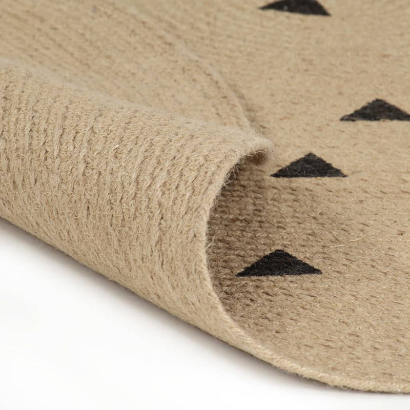 Load image into Gallery viewer, Vidaxl vloerkleed handgemaakt met driehoek print 120 cm jute