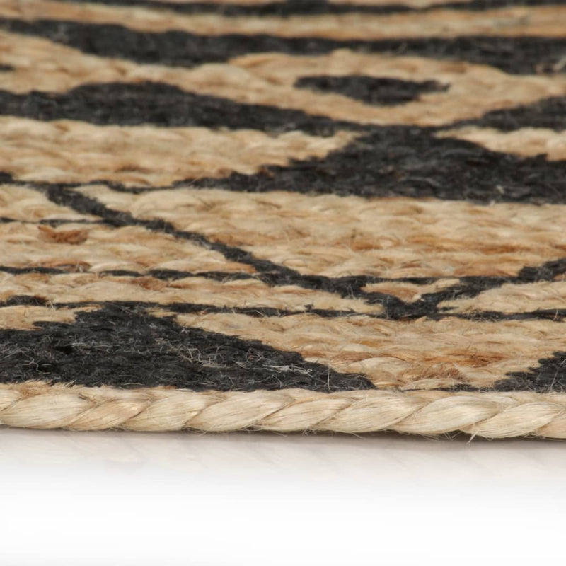 Load image into Gallery viewer, VidaXL Vloerkleed handgemaakt met zwarte print 90 cm jute