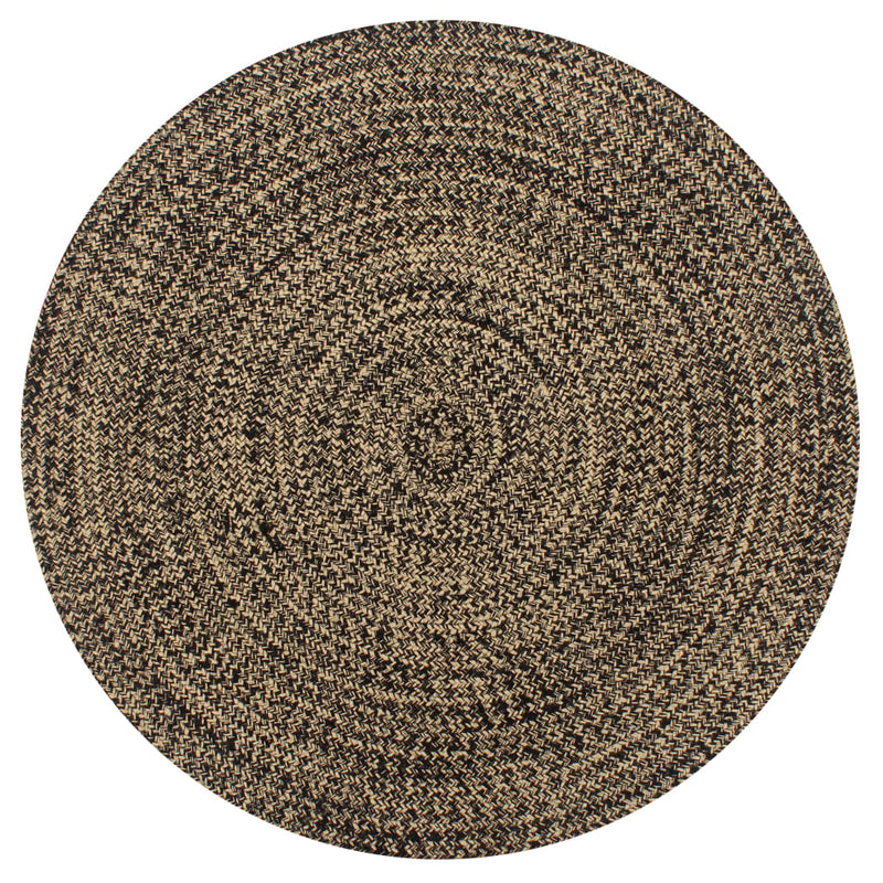 Load image into Gallery viewer, Vidaxl vloerkleed handgemaakt 120 cm jute zwart en naturel