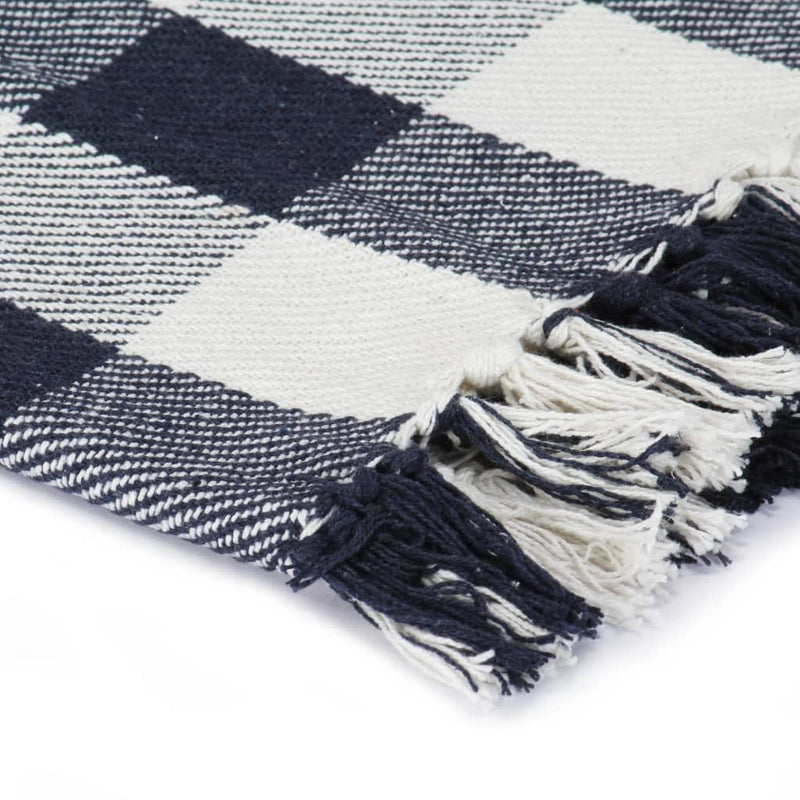 Load image into Gallery viewer, VidaXL Plaid geblokt 220x250 cm katoen marineblauw