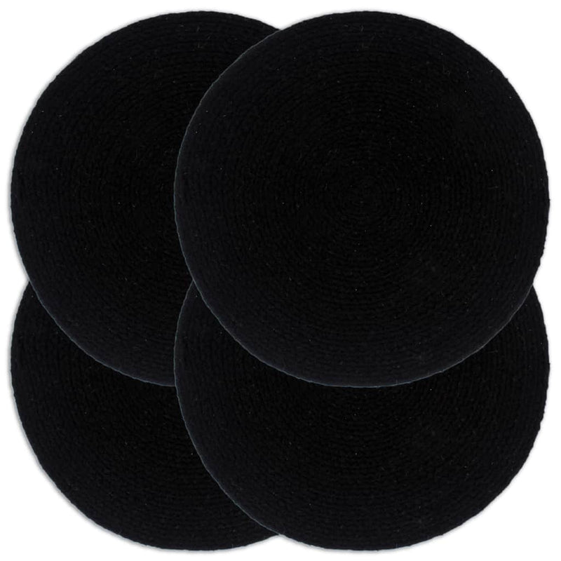 ギャラリービューアに画像をロードする, Vidaxl placemats 4 st rond 38 cm katoen effen zwart