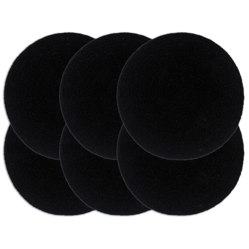 Load image into Gallery viewer, Vidaxl placemats 6 st rond 38 cm katoen effen zwart