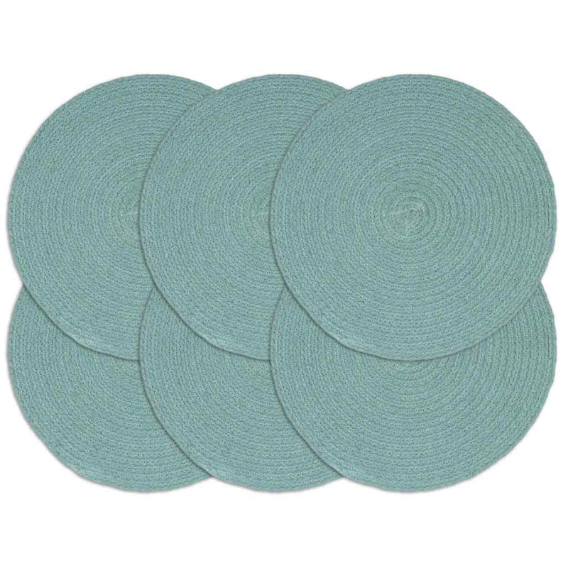 Afbeelding laden in galerijviewer, Vidaxl placemats 6 st rond 38 cm katoen effen groen