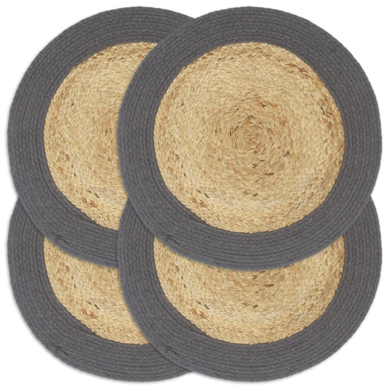 Load image into Gallery viewer, Vidaxl placemats 4 st 38 cm jute en katoen natuurlijk en antraciet