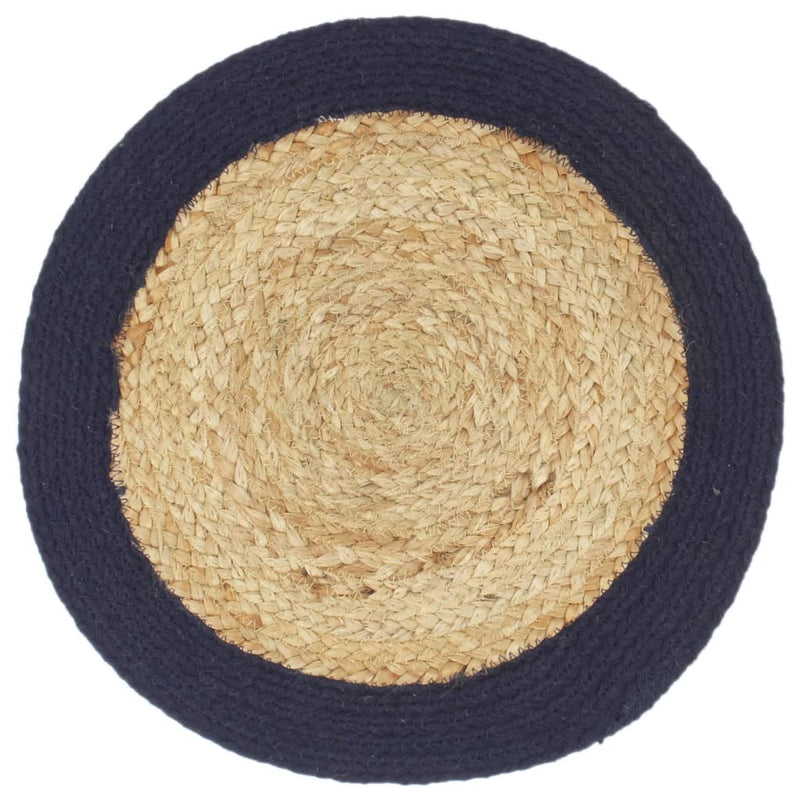 Load image into Gallery viewer, Vidaxl placemats 4 st 38 cm jute en katoen natuurlijk en marineblauw